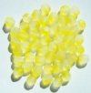 50 6mm Faceted Two Tone Fire & Ice Lemon & Crystal Beads